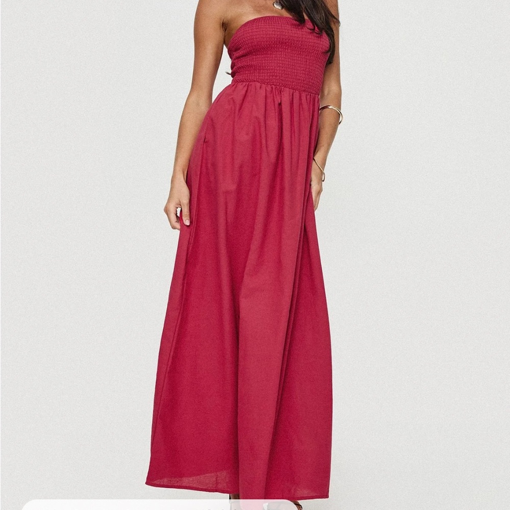 Princess Polly Dayona Strapless Maxi Dress Red